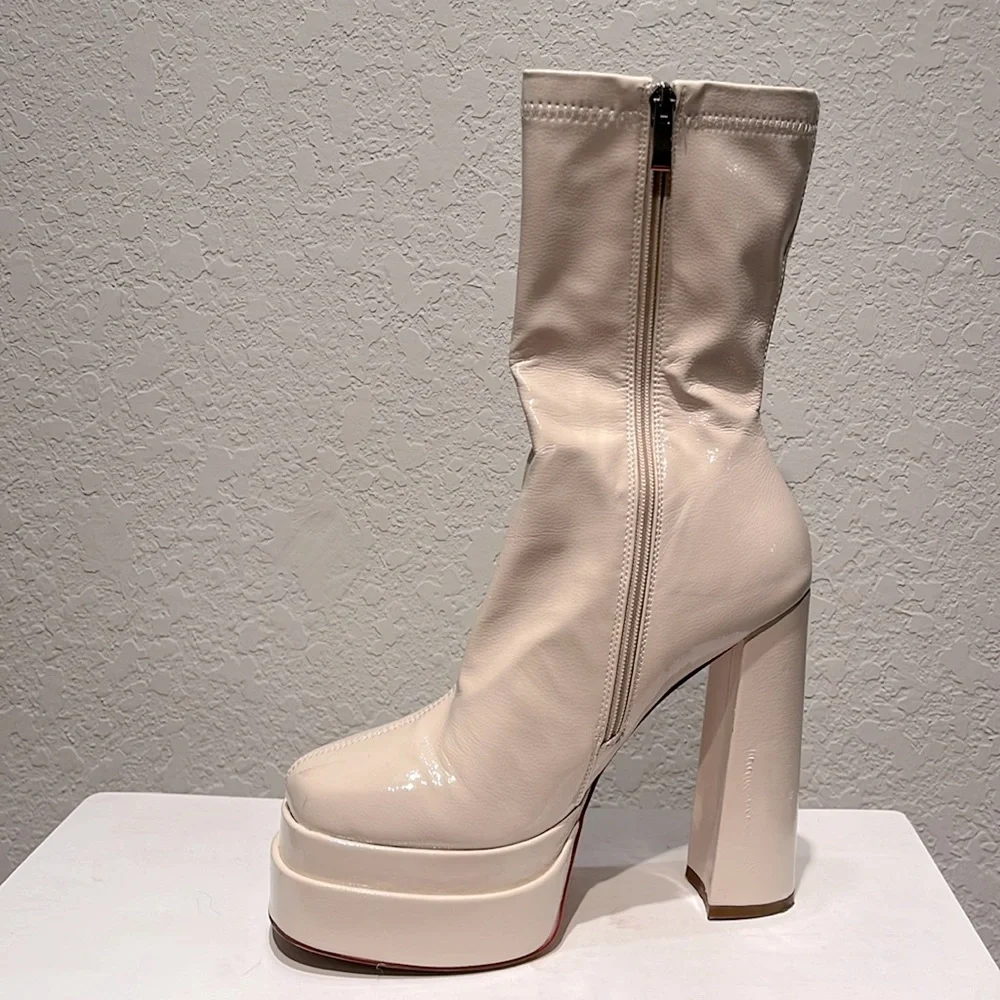 SIMMI London‎ Platform heels boots beige Martha Dolls Kill boots women’s 9